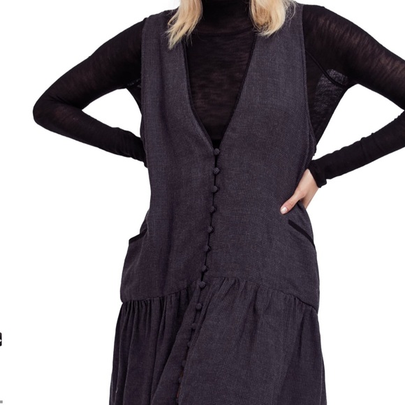 Free People Dresses & Skirts - Free People Lined “Anas Mini Carbon” Dress